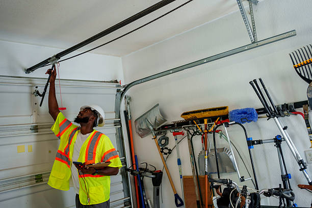 Professional Garage Door Panel Replacement technician working in Menlo Park, CA